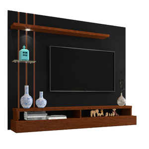 Painel Estante Suspenso Moderno Mdf Tv 55" com Nichos para Sala