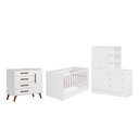Ver imagem 1 de Quarto Infantil Guarda Roupa Infantil com Cômoda, Berço Mini Cama e Cômoda Sapateira Branco - FdECOR