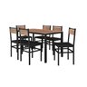 CONJUNTO DE MESA CURITIBA 136CM COM 6 CADEIRAS CURITIBA PRETO FOSCO - 1