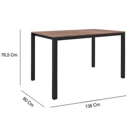 CONJUNTO DE MESA CURITIBA 136CM COM 6 CADEIRAS CURITIBA PRETO FOSCO - 4 CONJUNTO DE MESA CURITIBA 136CM COM 6 CADEIRAS CURITIBA PRETO FOSCO - 4