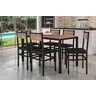 CONJUNTO DE MESA CURITIBA 136CM COM 6 CADEIRAS CURITIBA PRETO FOSCO - 2