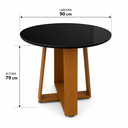 Ver imagem 2 de Mesa de Jantar 4 Lugares Redonda Tampo de Vidro e MDF