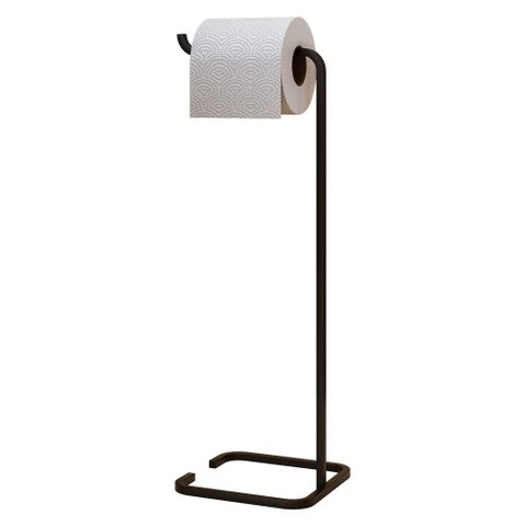 Papeleira Porta Papel Higiênico Eleganza Metal Preto - Pallazio