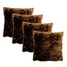 Kit 4 capas de almofada 45x45 Marrom Café shaggy elegante - 2