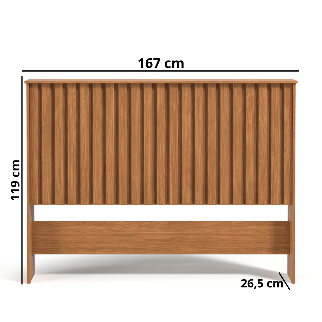 Cabeceira 1,60 Cama Casal Queen Painel Ripado Mdf Box Cores:nature - 2