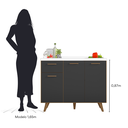 Ver imagem 3 de Balcão Gabinete para Pia 105m sem Tampo 3 Portas 1 Gaveta - Freijó Uv/grafite Acetinado Poliman