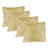 Kit 4 capas de almofada 45x45 bege pelo sintético - 2