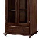 Ver imagem 3 de Cristaleira Rústica de Madeira com 2 Portas, 3 Prateleiras, 1 Gaveta e Pés Torneados - Pinhão