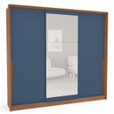 Ver imagem 2 de Guarda Roupa Casal 3 Portas de Correr e 4 Gavetas com Espelho 240850 Linha Porto Politorno Móveis