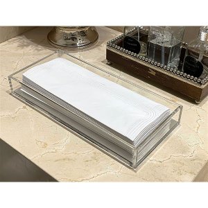 Bandeja Lavabo Acrílico Espelhada com 25 Toalhas Papel Luxo Centauri Acrílicos Bdle-25t