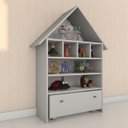 Ver imagem 2 de Estante Nina Casinha Organizadora Infantil Boneca c/ Nichos e Gaveta Queen BeeCommerce casinhaorgani