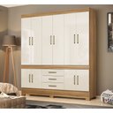 Ver imagem 1 de Guarda Roupa New Murano Casal 10 Portas - Amêndola Touch/ Off White Demóbile