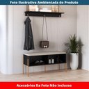 Ver imagem 4 de Sapateira Banco Estofado Oslo Artesano 93 Cm (largura) em Mdp Nero Tecido Fendi C/ Pés Metal