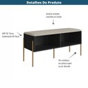 Ver imagem 3 de Sapateira Banco Estofado Oslo Artesano 93 Cm (largura) em Mdp Nero Tecido Fendi C/ Pés Metal