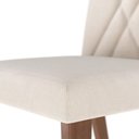 Ver imagem 4 de Conjunto de 2 Cadeiras de Madeira Maciça Estofada Megan - Natural C/ Linho Off White