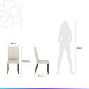 Ver mais imagens de Conjunto de 2 Cadeiras de Madeira Maciça Estofada Megan - Natural C/ Linho Off White