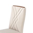 Ver imagem 5 de Conjunto de 2 Cadeiras de Madeira Maciça Estofada Megan - Natural C/ Linho Off White