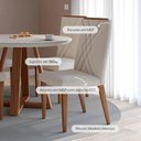 Ver imagem 2 de Conjunto de 2 Cadeiras de Madeira Maciça Estofada Megan - Natural C/ Linho Off White