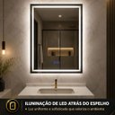 Ver imagem 3 de Espelho LED Banheiro Touch 3 Cores de Luz com Desembaçador Display Digital 80x60 cm Bivolts 110/220V