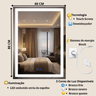 Espelho Led Banheiro Touch 3 Cores de Luz com Desembaçador Display Digital 80x60 Cm Bivolt:110/220v - 7