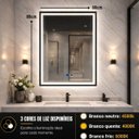 Ver imagem 5 de Espelho LED Banheiro Touch 3 Cores de Luz com Desembaçador Display Digital 80x60 cm Bivolts 110/220V