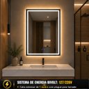 Ver imagem 6 de Espelho LED Banheiro Touch 3 Cores de Luz com Desembaçador Display Digital 80x60 cm Bivolts 110/220V