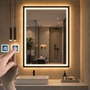 Ver imagem 1 de Espelho LED Banheiro Touch 3 Cores de Luz com Desembaçador Display Digital 80x60 cm Bivolts 110/220V