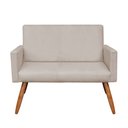 Ver imagem 6 de Kit Poltrona e Namoradeira Nina Suede Pés Palito Castanho - Pallazio - Bege