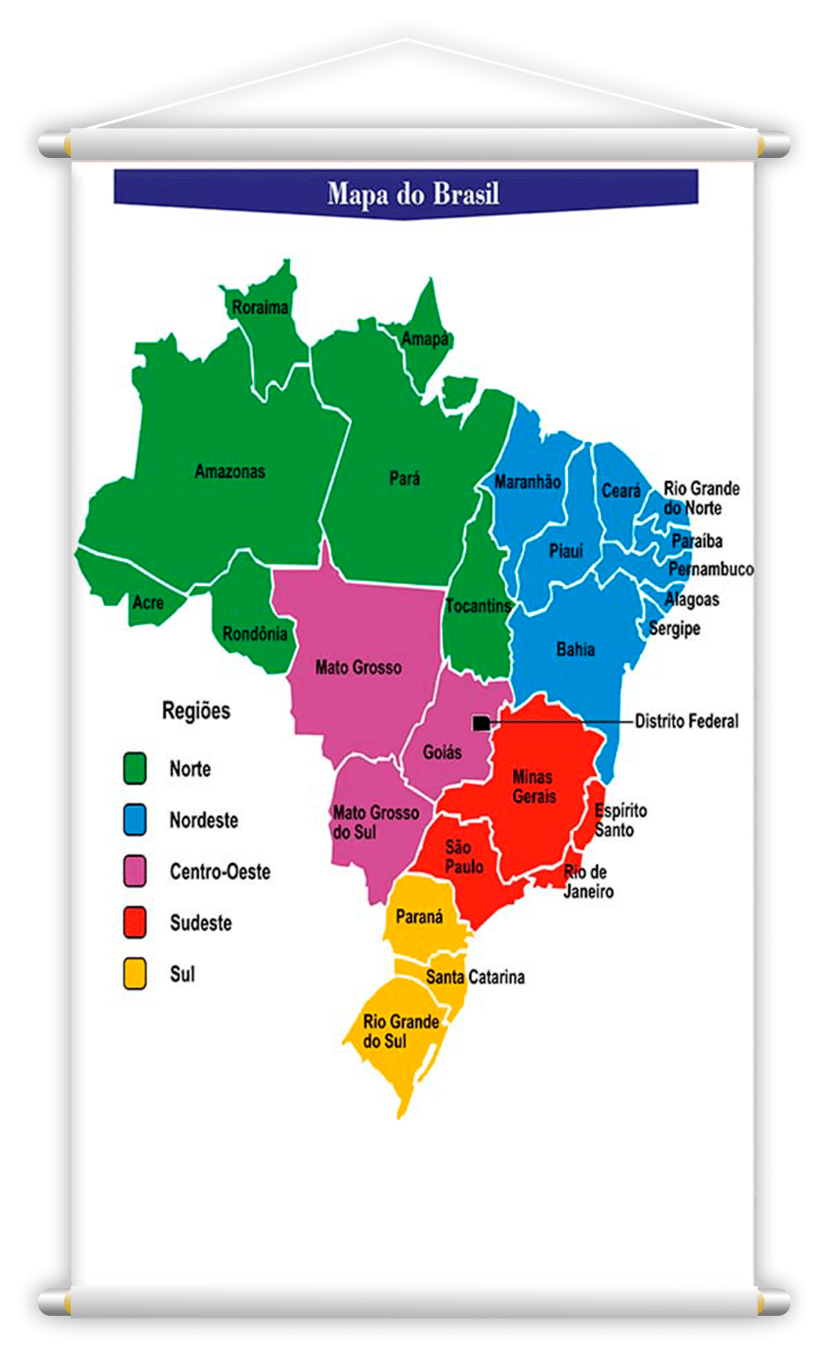 Mapa e Bandeiras dos Estados do Brasil Kit 2 Banners 80x50cm ...