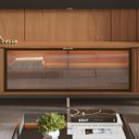 Ver imagem 5 de Estante para TV Home Theater 85" MDF 291cm 3 Portas 2 Cristaleiras Vidro Reflecta LED Canella