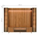 Ver imagem 2 de Estante para TV Home Theater 85" MDF 291cm 3 Portas 2 Cristaleiras Vidro Reflecta LED Canella