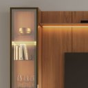 Ver imagem 3 de Estante para TV Home Theater 85" MDF 291cm 3 Portas 2 Cristaleiras Vidro Reflecta LED Canella