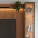 Ver mais imagens de Estante para TV Home Theater 85" MDF 291cm 3 Portas 2 Cristaleiras Vidro Reflecta LED Canella