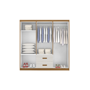 Ver imagem 3 de Guarda Roupa Casal Slim 6 Portas 2 Gavetas Cinamomo Off White Formimóveis