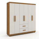 Ver imagem 1 de Guarda Roupa Casal Slim 6 Portas 2 Gavetas Cinamomo Off White Formimóveis