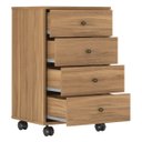 Ver imagem 4 de Mesa de Cabeceira 45 Cm 4 Gavetas com Rodizios - Presence:amendola Touch