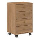 Ver imagem 3 de Mesa de Cabeceira 45 Cm 4 Gavetas com Rodizios - Presence:amendola Touch