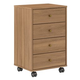 Mesa de Cabeceira 45 Cm 4 Gavetas com Rodizios - Presence:amendola Touch - 3