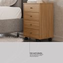 Ver imagem 7 de Mesa de Cabeceira 45 Cm 4 Gavetas com Rodizios - Presence:amendola Touch