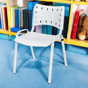 Cadeira Iso Base Branco Escola, Escritório Branco