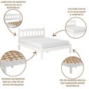 Ver imagem 4 de Cama de Casal Queen com Colchão Madeira Maciça Repleta