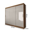Ver imagem 4 de Guarda-roupa Casal Columbia 3 Portas 2 Gavetas 100% Mdf Off White/nogueira - Panorama Móveis