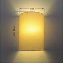 Ver imagem 2 de Arandela Meia Cana Retro Vivare Md-2003 Cúpula em Tecido 25-18x10cm - Bivolt Algodão-crú 127-220v