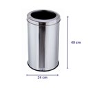 Ver imagem 2 de Lixeira Inox 20L Com Aro Cesto De Lixo Banheiro Cozinha