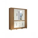 Ver imagem 3 de Roupeiro Nápole 8 Portas de Bater 4 Gavetas MDP Fosco Off White com Espelho Aramóveis 201cm