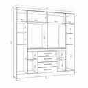 Ver imagem 4 de Roupeiro Nápole 8 Portas de Bater 4 Gavetas MDP Fosco Off White com Espelho Aramóveis 201cm