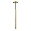 Ver imagem 1 de Pendente Luminária Tubo Dourado 50 Cm