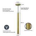 Ver imagem 2 de Pendente Luminária Tubo Dourado 50 Cm