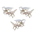 Ver imagem 1 de Kit 3 Jogos De Mesa Dobravel Com 2 Cadeiras De Madeira 70X70 Para Restaurante E Bar - Sem Pintura