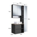 Ver imagem 4 de Conjunto Gabinete para Banheiro Suspenso 96cm com 4 Peças Iluminação em Led e Cuba Branca na Cor